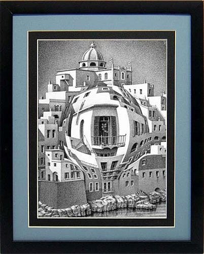 M.C. Escher Framed Poster Print Balcony Custom Framed Many Sizes