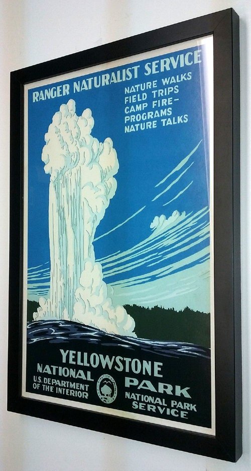 Yellowstone National Park poster Custom Framed A+ Quality