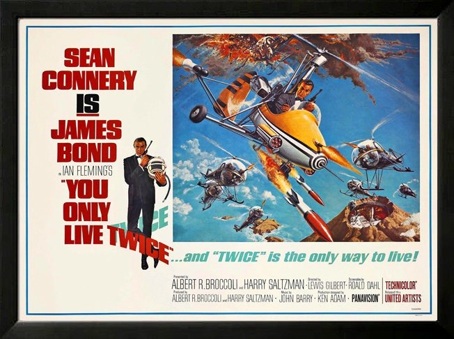 Set of 4 James Bond Movie Posters Custom Framed Displays