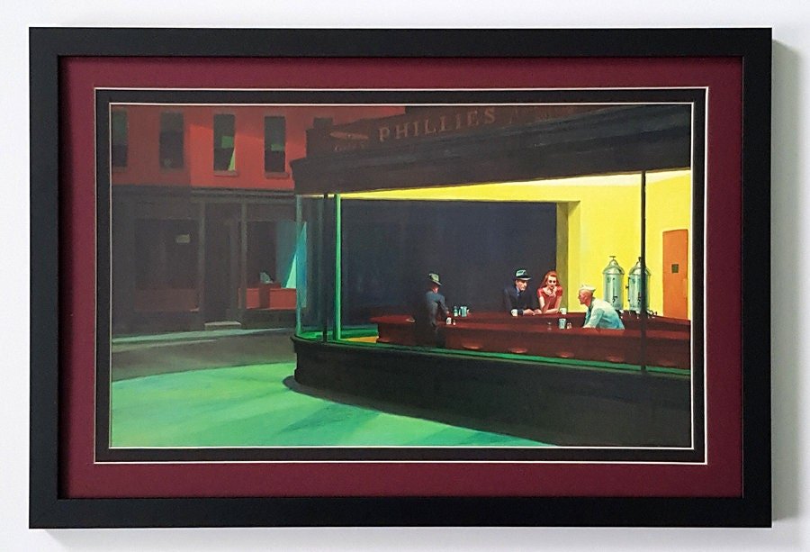 Night Hawks by Edward Hopper Finest Quality Framed Art Print