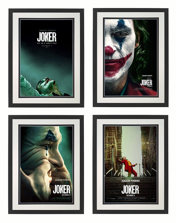 The Joker Movie 2019 Framed Posters Highest Quality Set of 4