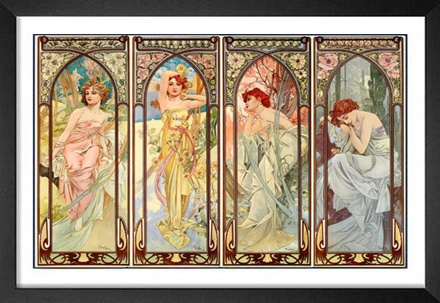 Mucha Poster Times of the Day Art Nuveau Print