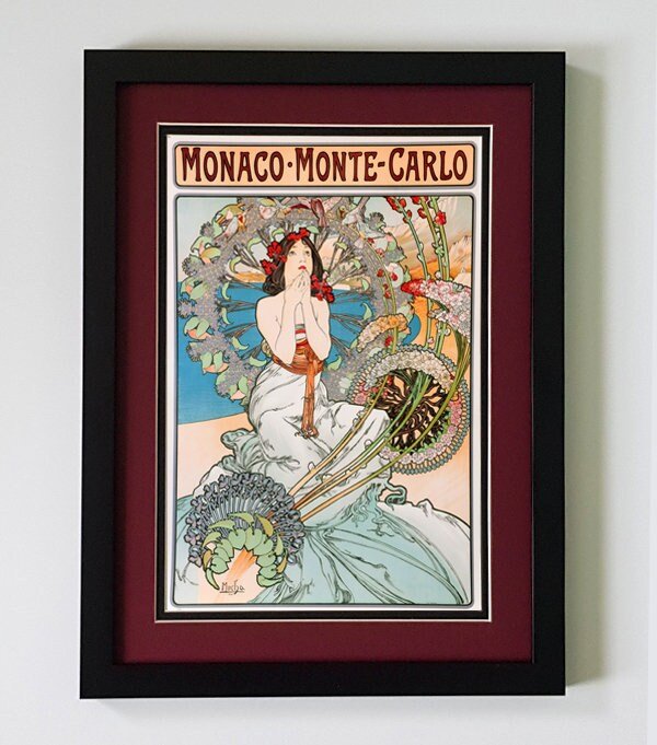 Alphonse Mucha Poster Monaco Monte Carlo Framed Poster
