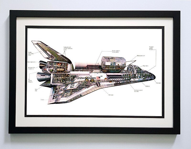 Space Shuttle Poster Custom Framed Print A+ Quality