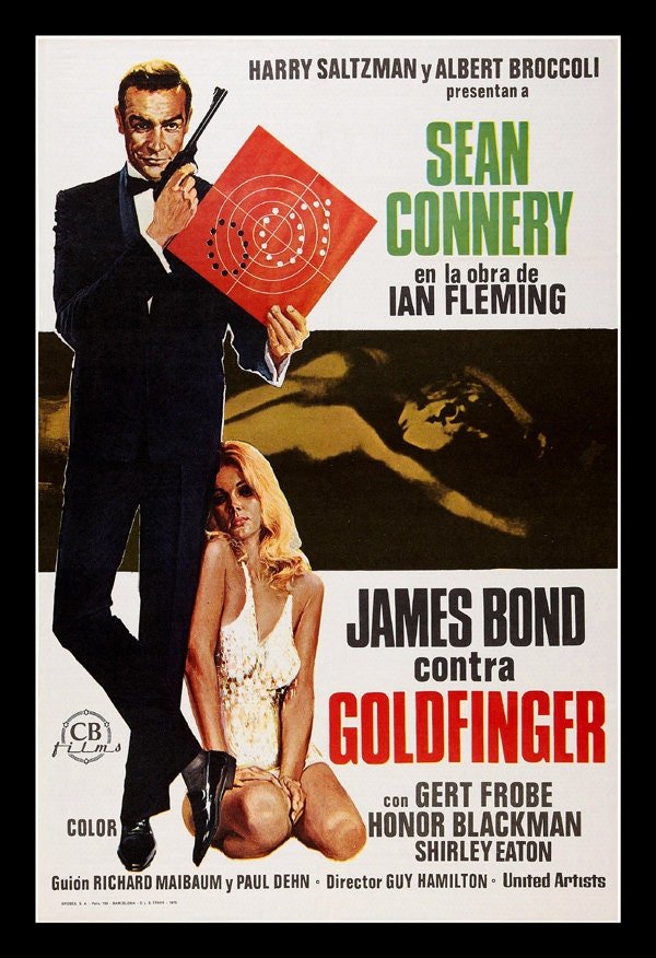 James Bond Goldfinger Custom Framed Movie Poster