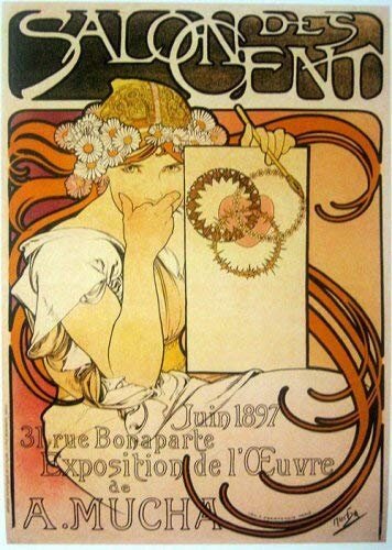 Alphonse Mucha Poster Print "Salon Des Cent"  Framed