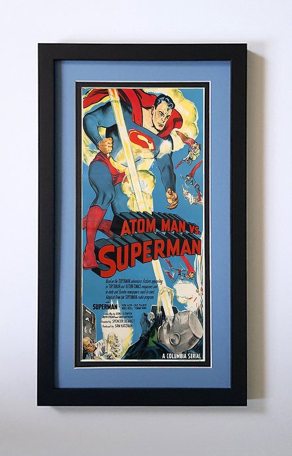 Retro Superman Poster Framed