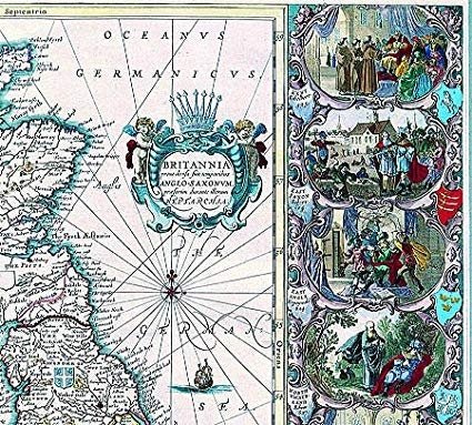 World Map British Isles Highest Quality Framed Reproduction 1676