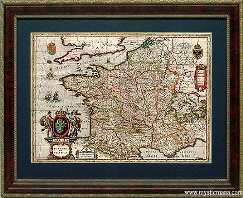 World Map France Highest Quality Framed Reproduction