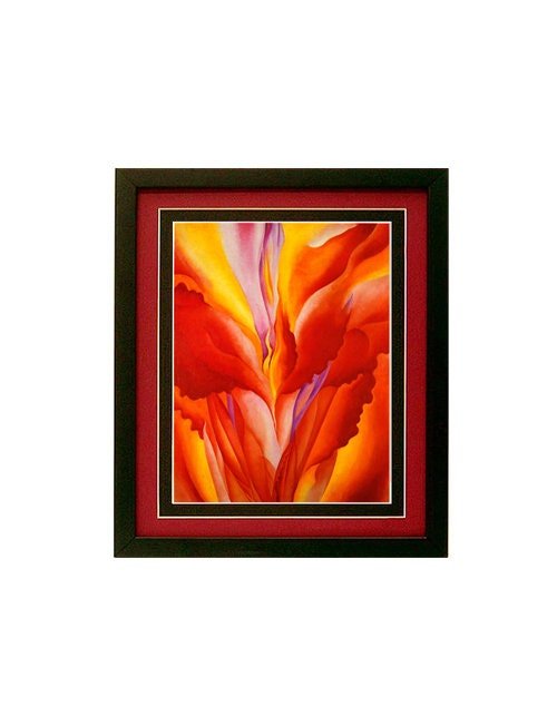 Red Canna Georgia O'keeffe Flower Art Framed Poster 12x15