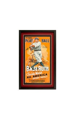 Babe Ruth Yankees Movie Poster Framed Double Mat Print