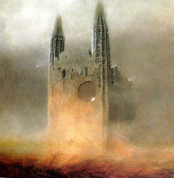Beksinski Poster Surreal Art Cathedral Ruins