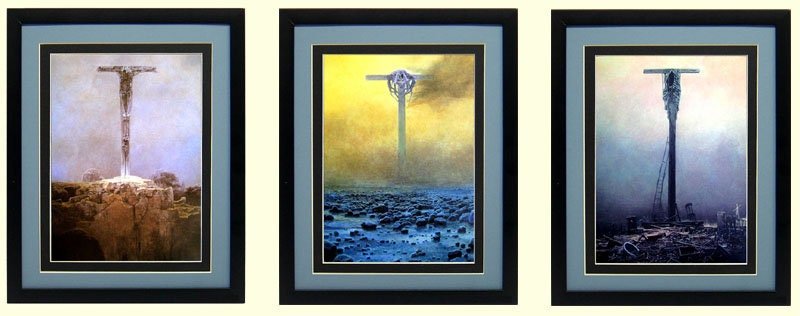 Beksinski Surreal Art Poster Set Crosses