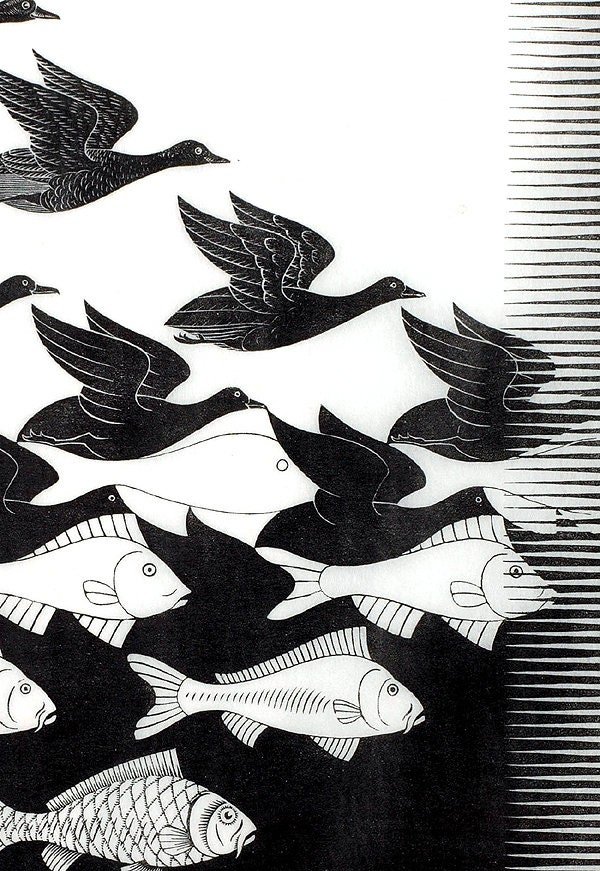 Escher Art Print Air and Water Finest Quality Framing