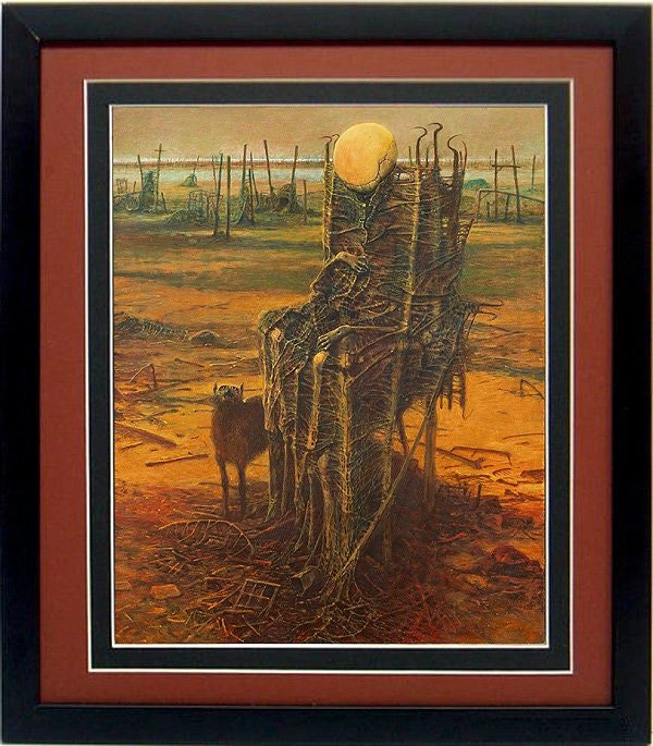 Framed Beksinski Art Poster Wolf Walker 2
