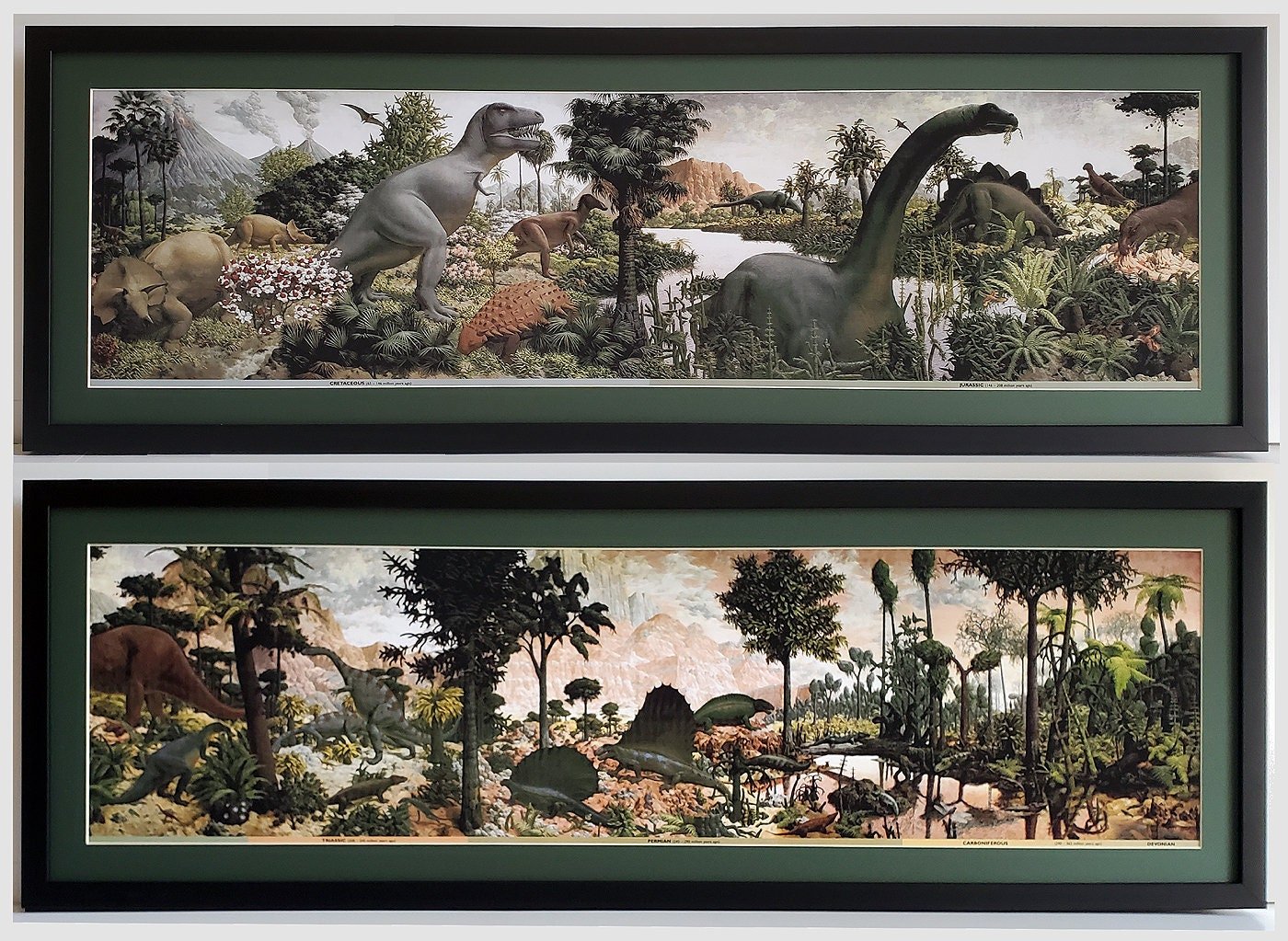 LARGE Age of Reptiles Dinosaur Mural By Zallinger Peabody Museum Framed & Matted Prints