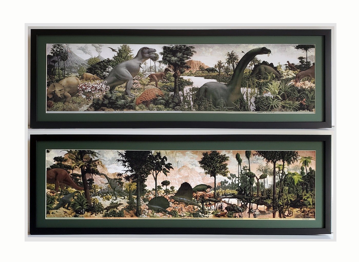 LARGE Age of Reptiles Dinosaur Mural By Zallinger Peabody Museum Framed & Matted Prints