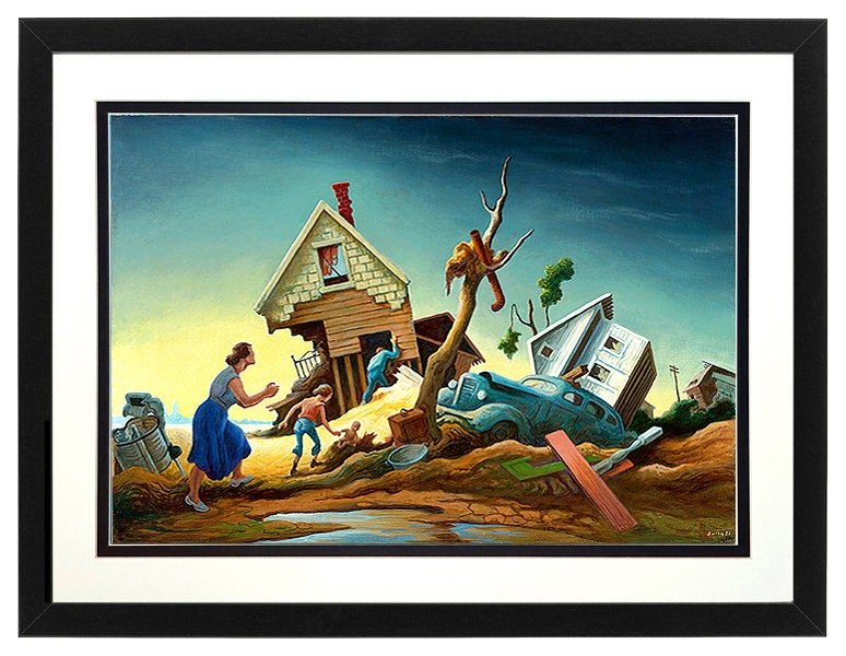 Thomas Hart Benton Art Print Hurricane Framed A+ Quality