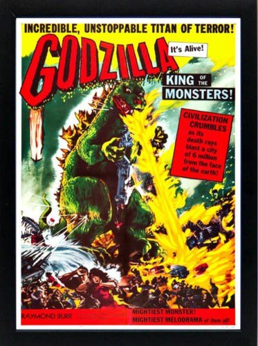 Godzilla Poster Set of 3 Movie Posters Framed A+ Quality