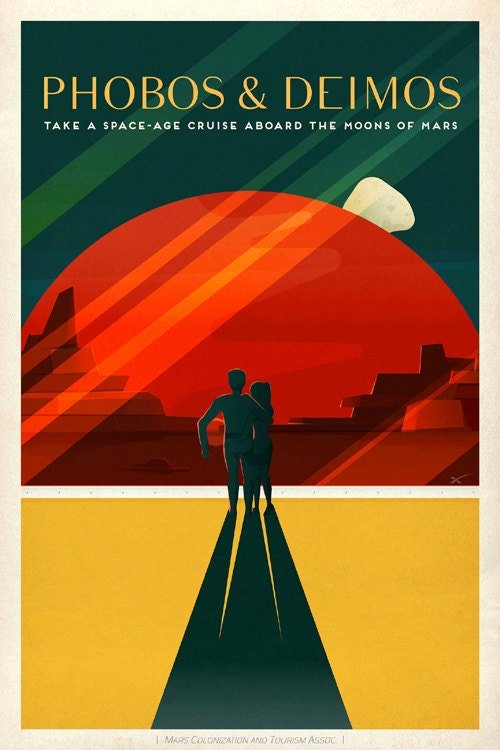 Spacex Mars Poster Vallis Marineris Lithographic A+ Quality Framed 25x38