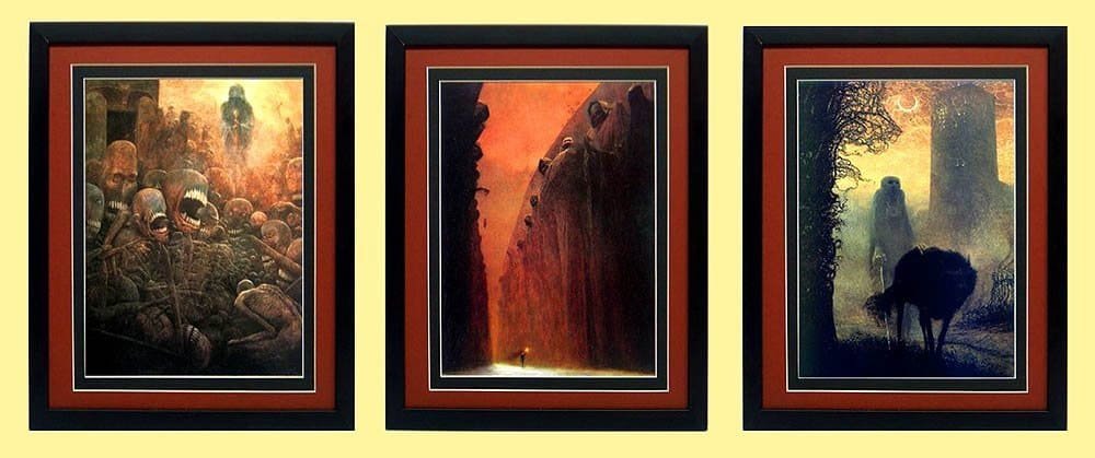 Beksinski Surreal Art Poster Set Framed & Mated Finest Quality