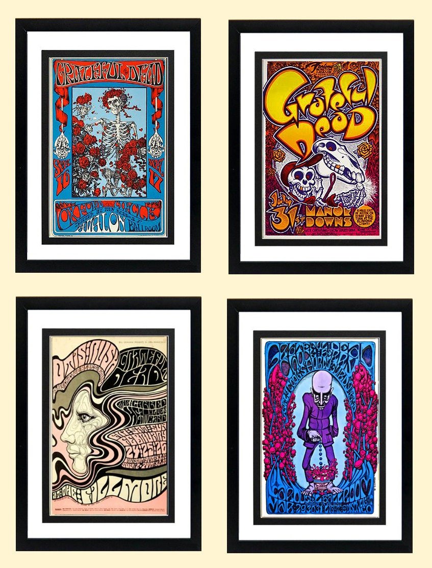 Unique Grateful Dead Poster Set Highest Quality Framing & Prints