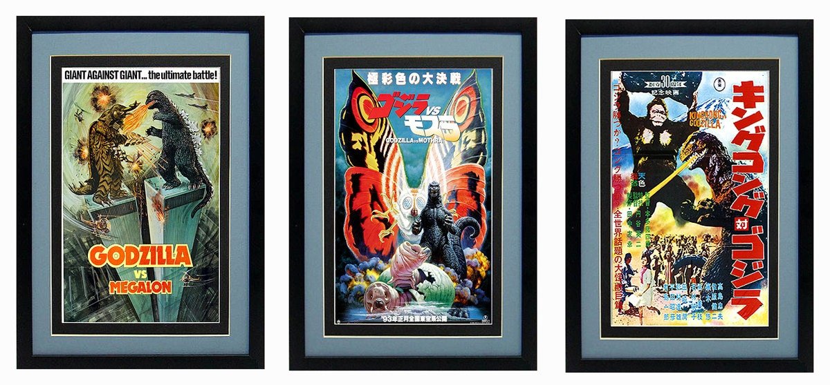 Godzilla Monster Movie Poster set Finest Quality Prints & Framing