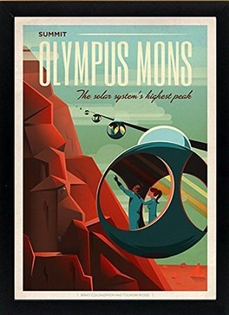 Spacex Mars Poster Olympus Mons A+ Quality Framed