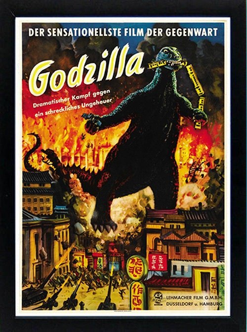 Godzilla Movie Poster Framed A+ Quality