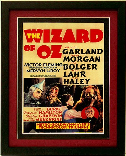 Classic Wizard of Oz Movie Poster Framed 24x17