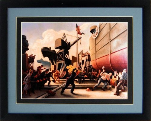 Thomas Hart Benton Cut The Line Art Poster Custom Framed A+ Quality