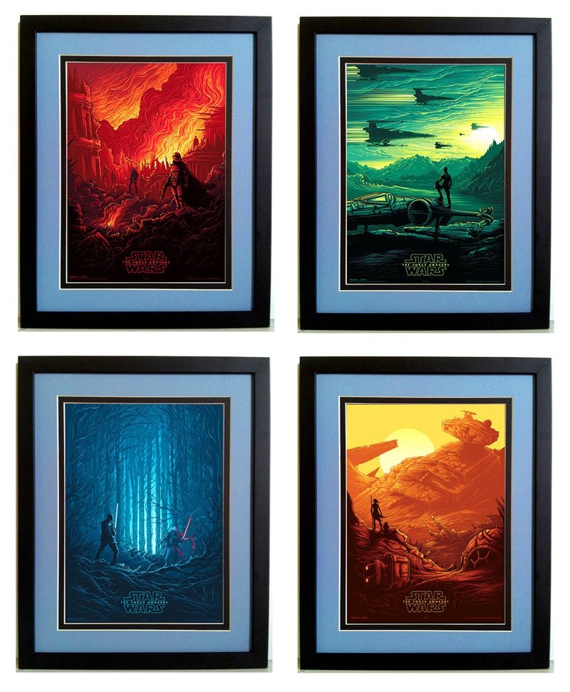 Star Wars Movie Posters set of 4 Framed Displays