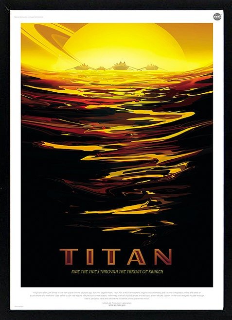 Titan  NASA Graphic Inspirational  Poster  Framed A+ Quality