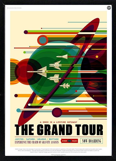 The Grand Tour NASA Graphic Inspirational Travel Poster Custom Framed Finest Quality
