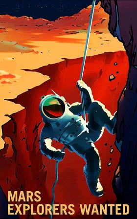 Retro MARS NASA  Poster  "Explorers Wanted" Many Sizes Available