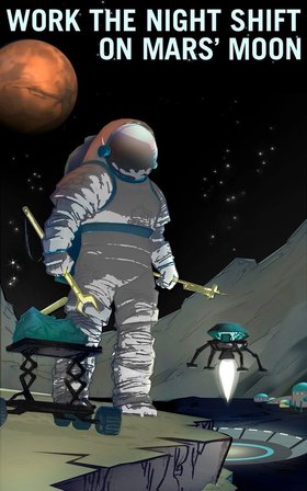 Retro MARS NASA  Poster Phobos "Mars Moons" Many Sizes Available
