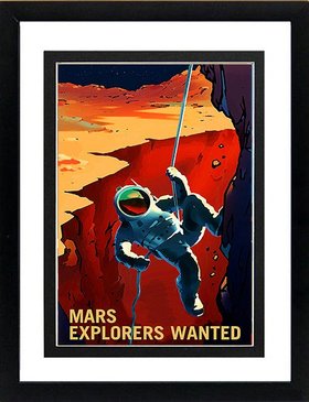 NASA Poster Mars Explorers Wanted Framed Display Various Sizes