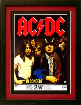 AC / DC  Concert Poster Custom Framed Highest Quality