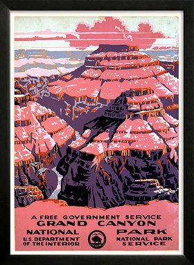 Grand Canyon Arizona National Park Retro poster 1930s Custom Framed A+ Quality