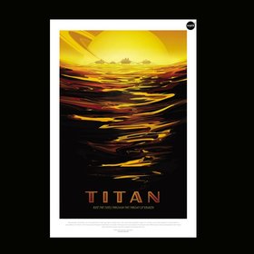 Saturn Titan NASA JPL Retro Poster A+Quality Many Sizes Available