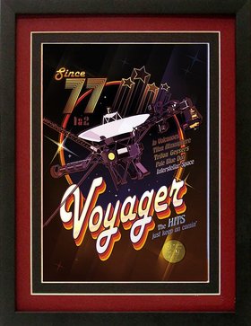 Voyager in Space NASA Inspirational Poster Custom Framed & Mated Finest Quality