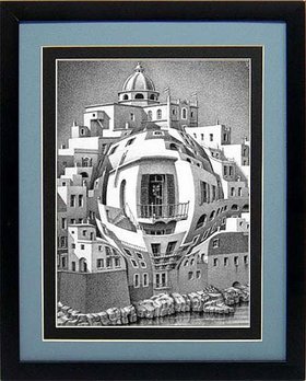 M.C. Escher Framed Poster Print Balcony Custom Framed Many Sizes