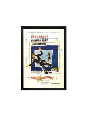 Retro North by Northwest Movie Poster Finest Quality Framing