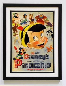 Pinocchio Poster Framed Highest Quality