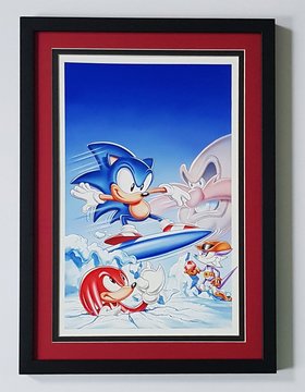 Sonic the Hedgehog Retro Poster Highest Quality Framed