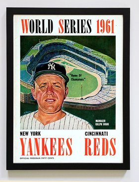 Yankees vs Reds 1961 World Series Poster Framed