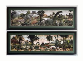LARGE Age of Reptiles Dinosaur Mural By Zallinger Peabody Museum Framed & Matted Prints