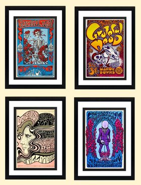 Unique Grateful Dead Poster Set Highest Quality Framing & Prints