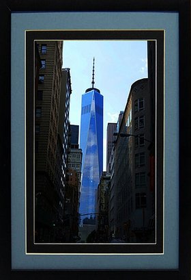 New York Skyline Freedom Tower Photo Framed & Matted Poster 30 x24